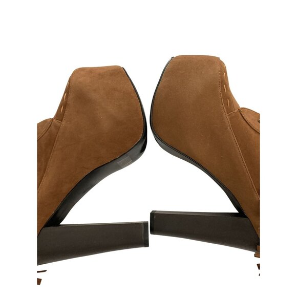 Urbanog leah-98 women size 8.5 Brown Fringe Lace-Up Platform Ankle Booties shoes - Picture 4 of 7